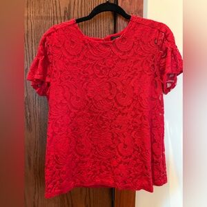 Liz Claiborne Red Lace Blouse